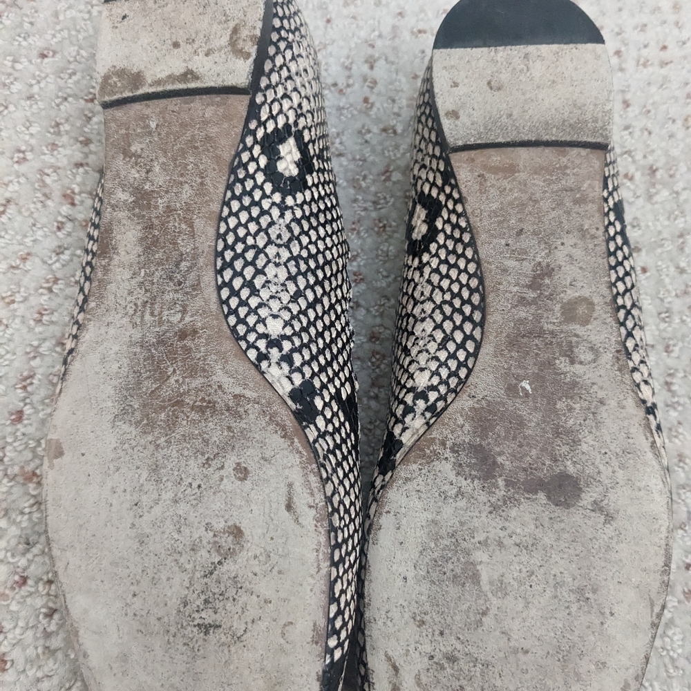 Chloe Lauren Python Embossed Snakeskin scallop Leather Ballet Flats Sz 9.5 $595. - Picture 10 of 12